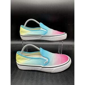 Vans Ombre Slip On Sneakers Mens 8.5 Womens 10 Pink Blue Yellow